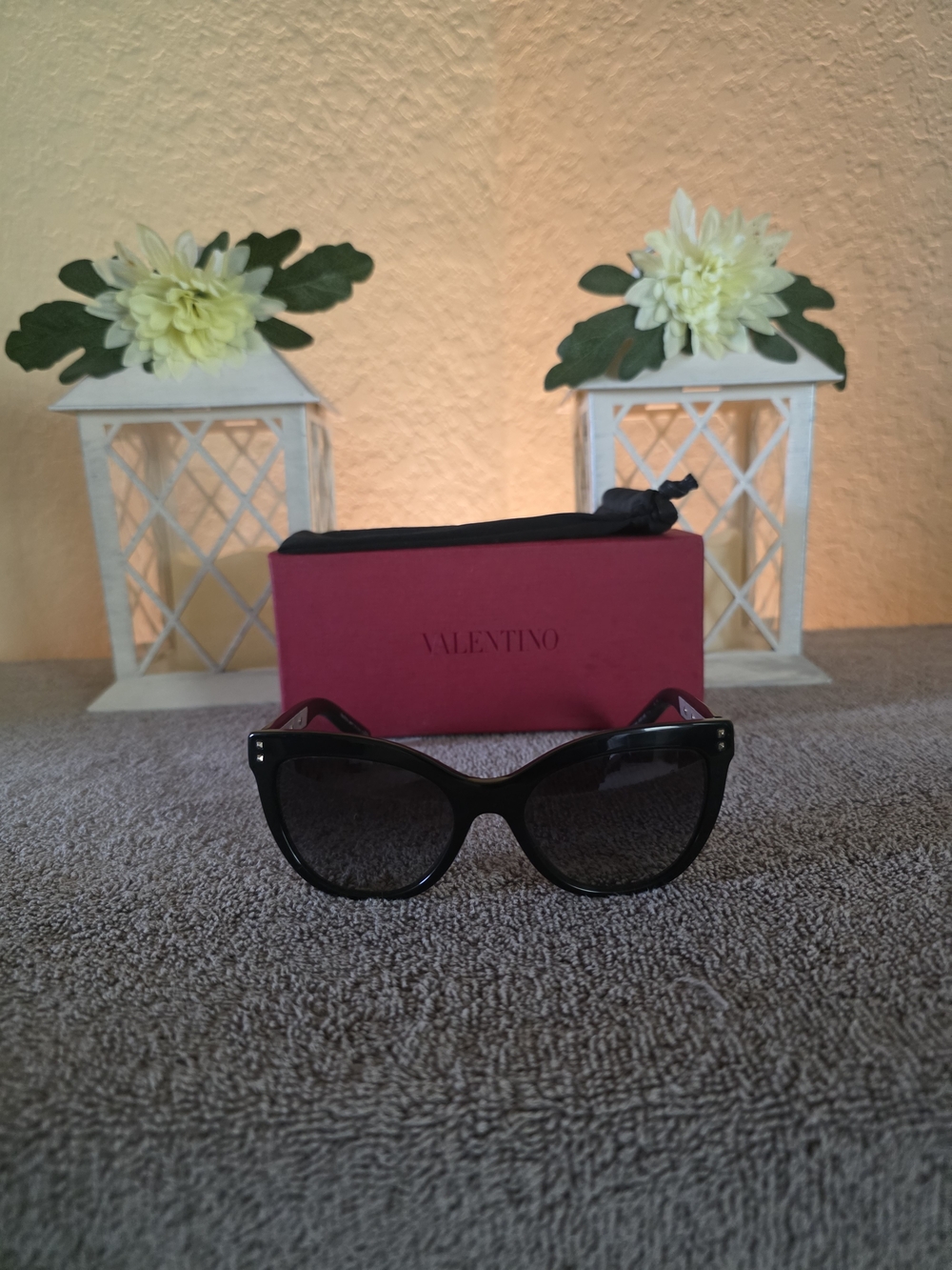 Valentino Women's Black Cat-Eye Sunglasses